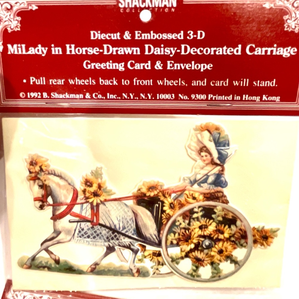 Shackman Set of 4 3-D Frilly Cards